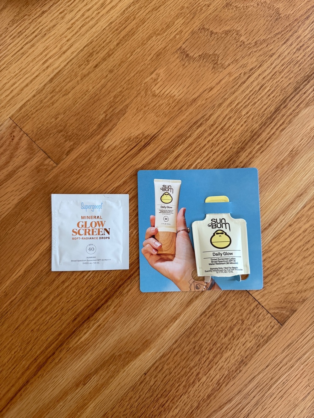 Sunscreen bundle Supergoop mineral glow screen sun bum tinted